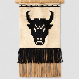 Handcrafted Macramé Bull Wall Hanging